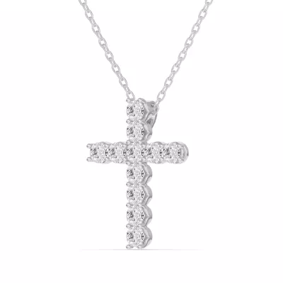 Unity Prong Lab Diamond Cross Pendant (.50 ct. tw.)