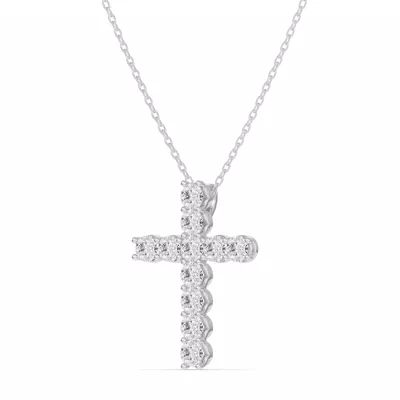 Unity Prong Lab Diamond Cross Pendant (1.00 ct. tw.)