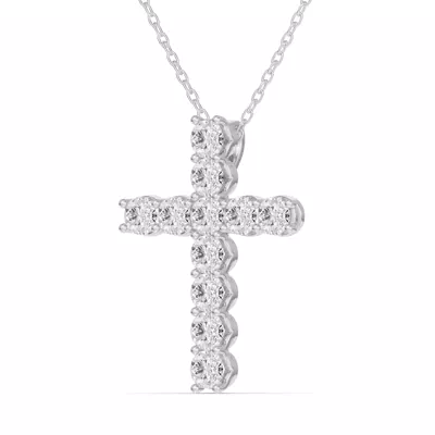 Unity Prong Diamond Cross Pendant (1.00 ct. tw.)