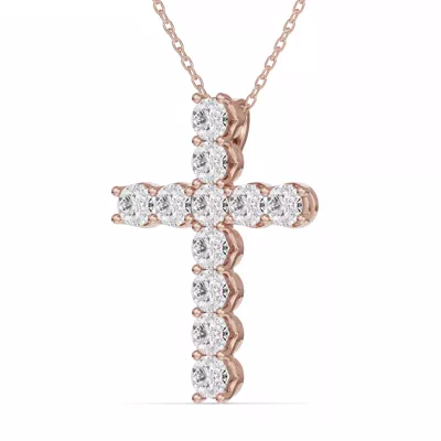Unity Prong Lab Diamond Cross Pendant (1.50 ct. tw.)
