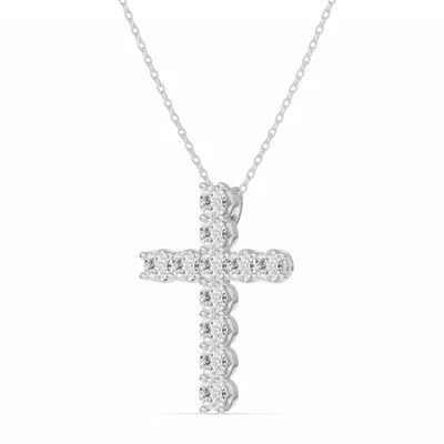 Unity Prong Lab Diamond Cross Pendant (1.50 ct. tw.)