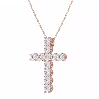 Unity Prong Lab Diamond Cross Pendant (2.00 ct. tw.)