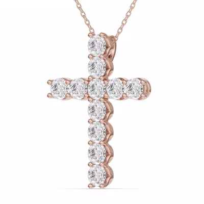 Unity Prong Lab Diamond Cross Pendant (2.00 ct. tw.)