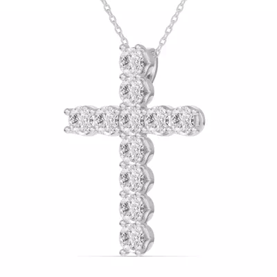 Unity Prong Lab Diamond Cross Pendant (2.00 ct. tw.)