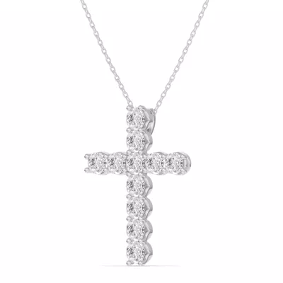 Unity Prong Lab Diamond Cross Pendant (2.00 ct. tw.)