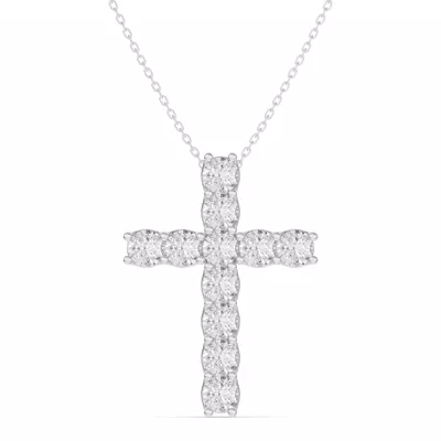 Unity Prong Lab Diamond Cross Pendant (3.00 ct. tw.)