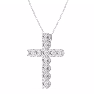 Unity Prong Lab Diamond Cross Pendant (3.00 ct. tw.)
