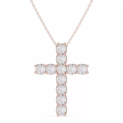 Unity Prong Diamond Cross Pendant (3.00 ct. tw.)