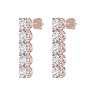 Unity Prong Lab Diamond Line Drop Earrings (2 ct. tw.)