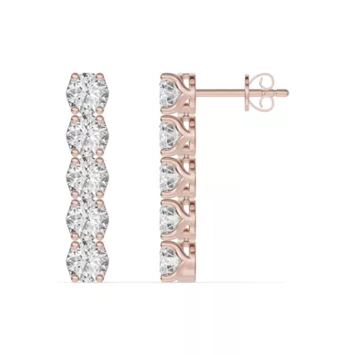 Unity Prong Lab Diamond Line Drop Earrings (2 ct. tw.)