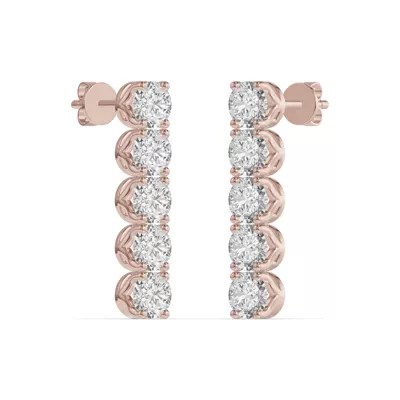 Unity Prong Diamond Line Drop Earrings (2 ct. tw.)