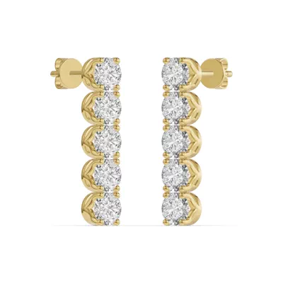 Unity Prong Diamond Line Drop Earrings (2 ct. tw.)
