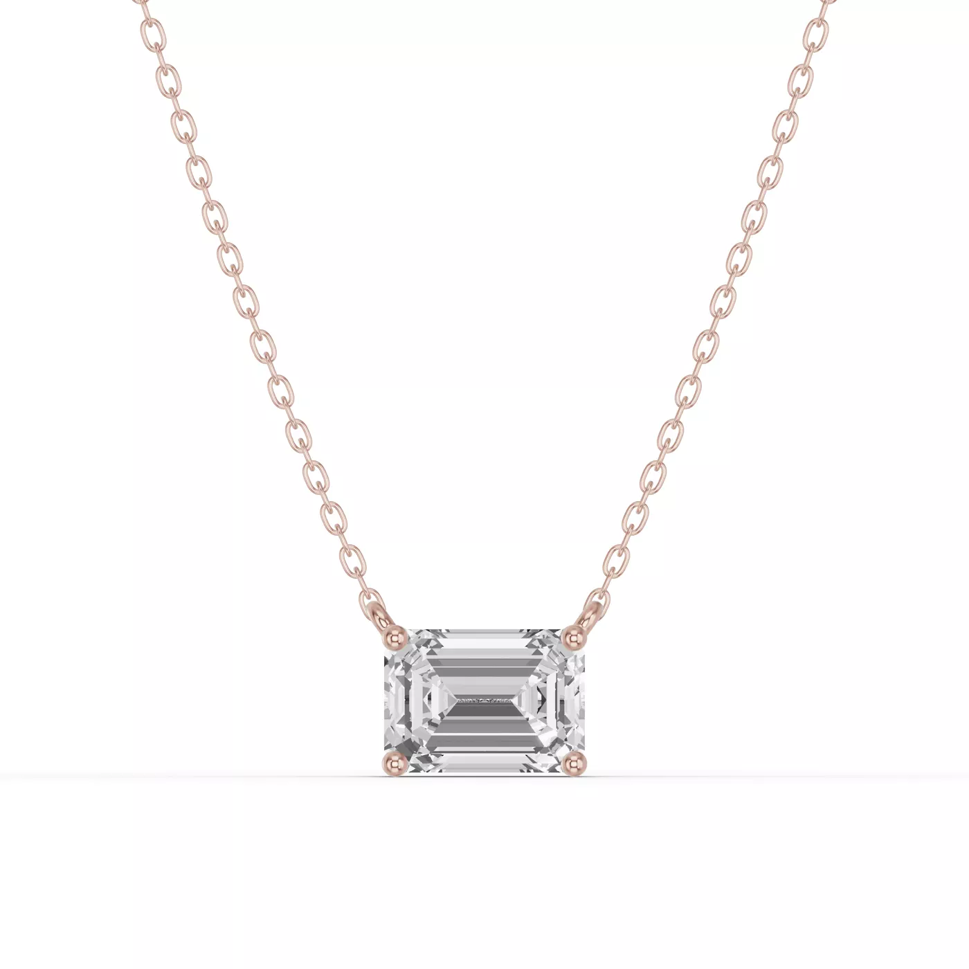 East-West Setting 14K Rose Gold Engagement Ring