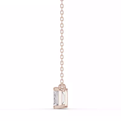 Emerald-Cut Lab Diamond East-West Solitaire Necklace