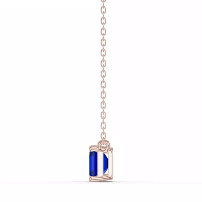Emerald-Cut Sapphire East-West Solitaire Necklace