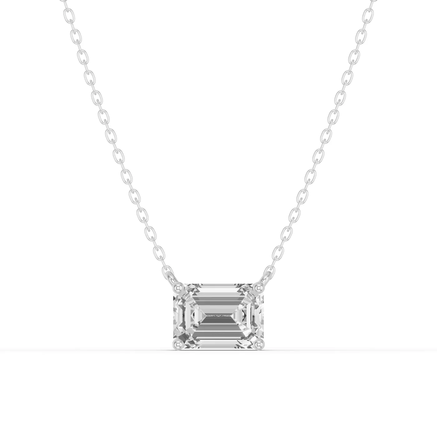 East-West Setting Silver Engagement Ring
