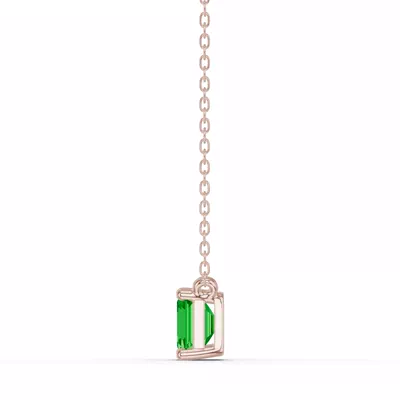 Emerald-Cut Tsavorite East-West Solitaire Necklace