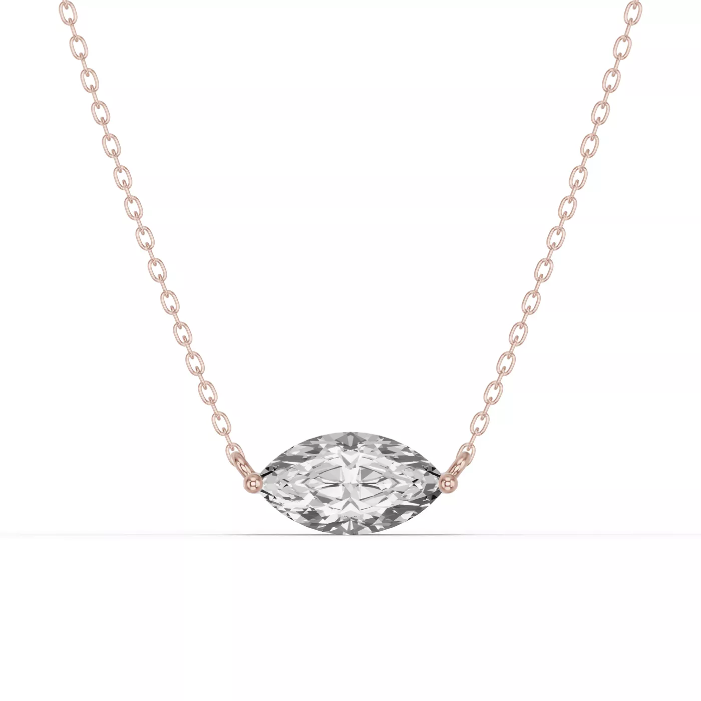 East-West Setting 14K Rose Gold Engagement Ring