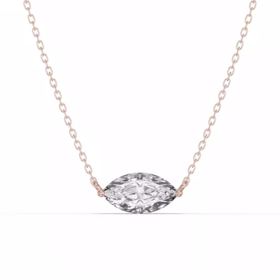 Marquise Lab Diamond East-West Solitaire Necklace
