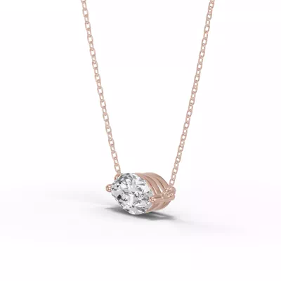 Marquise Lab Diamond East-West Solitaire Necklace