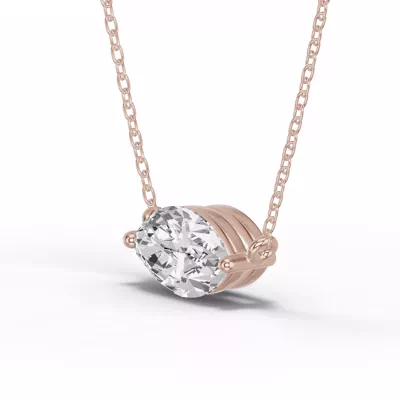 Marquise Lab Diamond East-West Solitaire Necklace