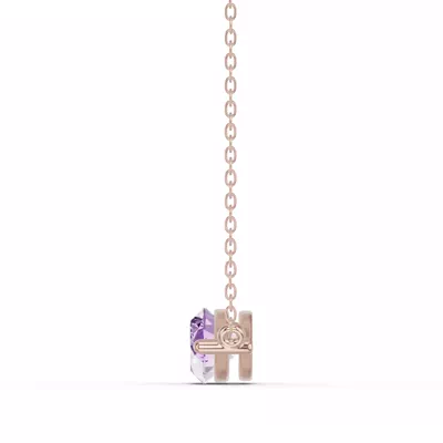 Marquise Amethyst East-West Solitaire Necklace