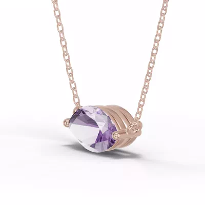 Marquise Amethyst East-West Solitaire Necklace