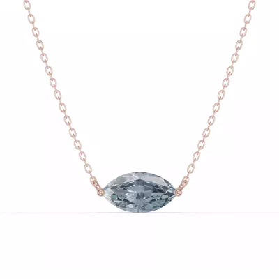 Marquise Aquamarine East-West Solitaire Necklace