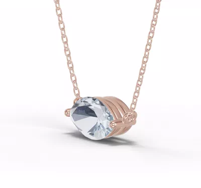 Marquise Aquamarine East-West Solitaire Necklace