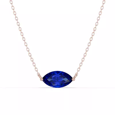 Marquise Sapphire East-West Solitaire Necklace