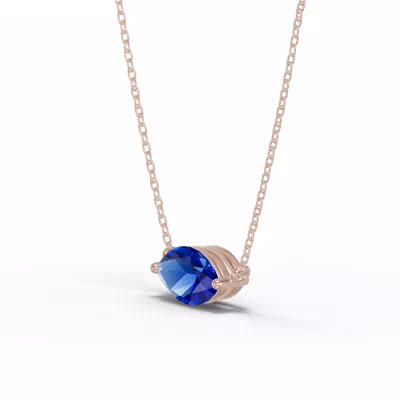 Marquise Sapphire East-West Solitaire Necklace