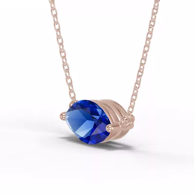 Marquise Sapphire East-West Solitaire Necklace