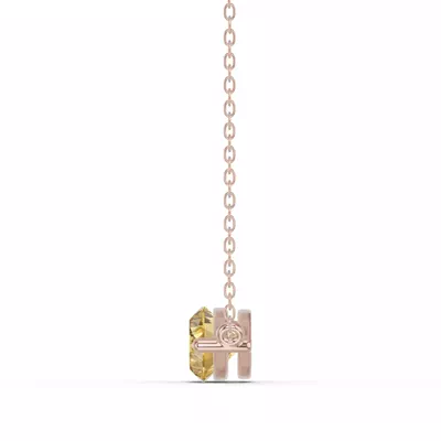 Marquise Citrine East-West Solitaire Necklace