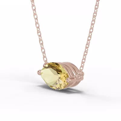 Marquise Citrine East-West Solitaire Necklace
