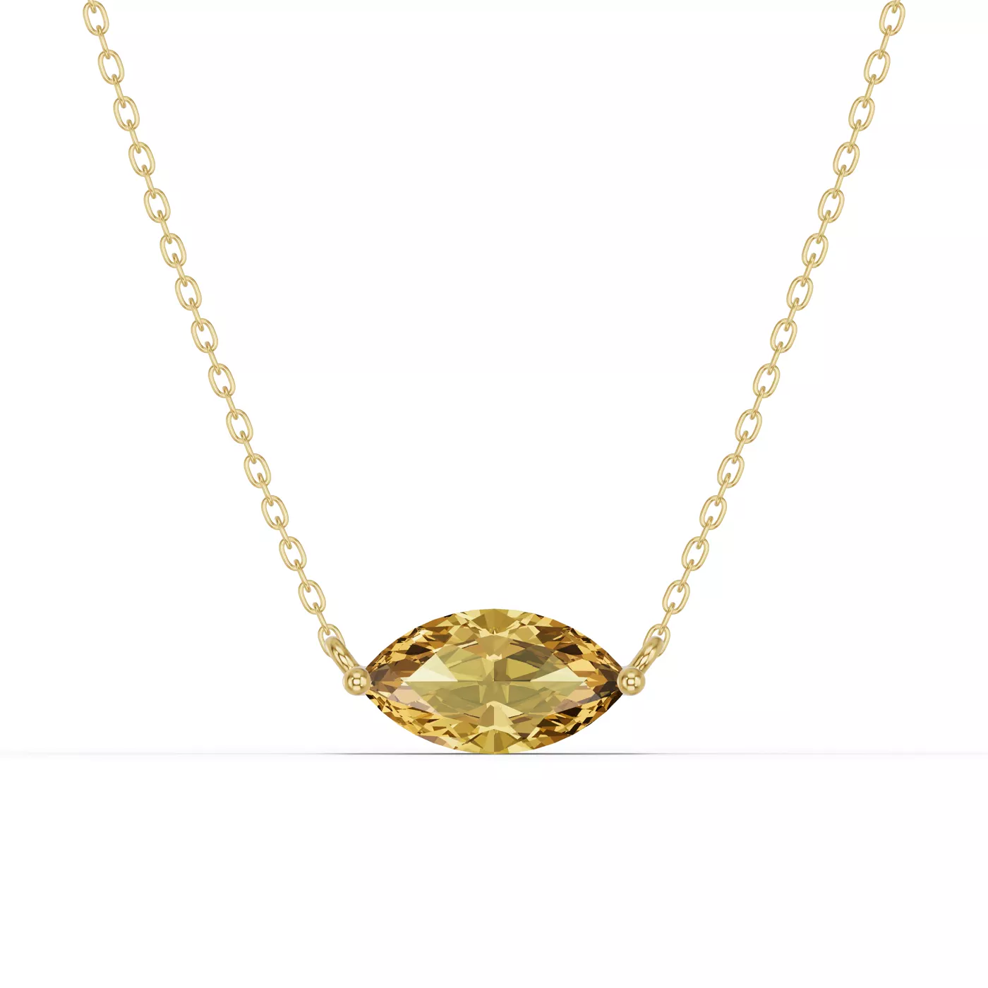 East-West Setting 14K Yellow Gold Engagement Ring