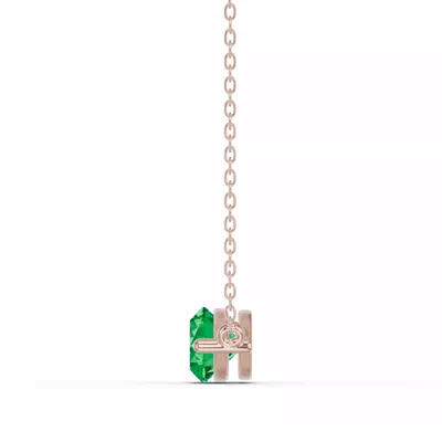 Marquise Emerald East-West Solitaire Necklace