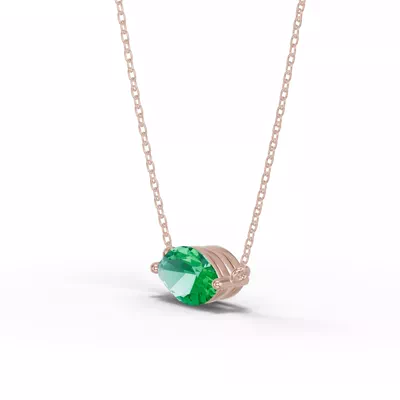 Marquise Emerald East-West Solitaire Necklace