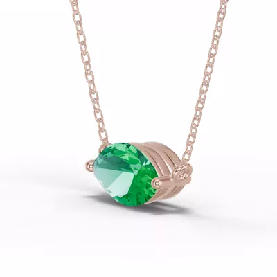 Marquise Emerald East-West Solitaire Necklace