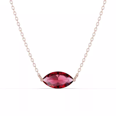 Marquise Garnet East-West Solitaire Necklace