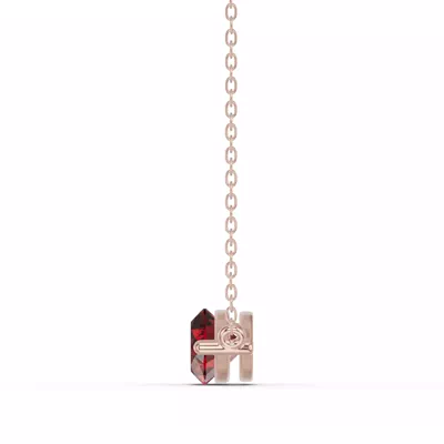 Marquise Garnet East-West Solitaire Necklace