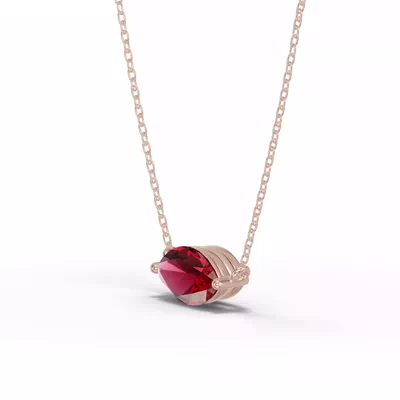 Marquise Garnet East-West Solitaire Necklace