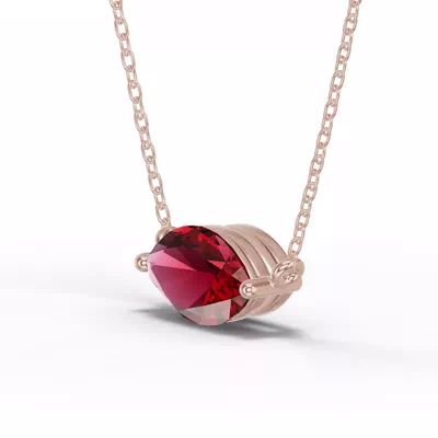 Marquise Garnet East-West Solitaire Necklace