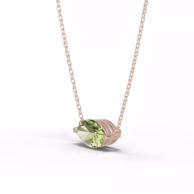 Marquise Peridot East-West Solitaire Necklace