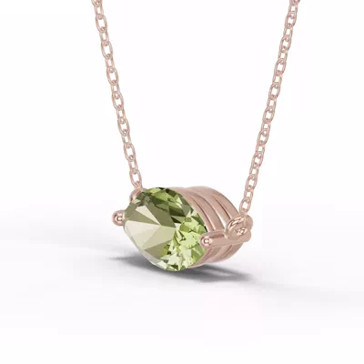 Marquise Peridot East-West Solitaire Necklace