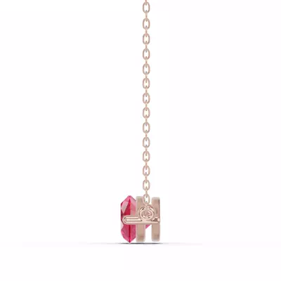 Marquise Ruby East-West Solitaire Necklace