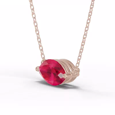 Marquise Ruby East-West Solitaire Necklace