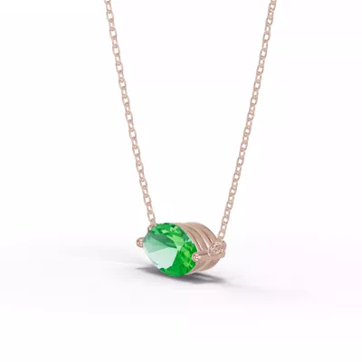 Marquise Tsavorite East-West Solitaire Necklace