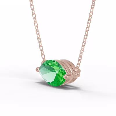 Marquise Tsavorite East-West Solitaire Necklace