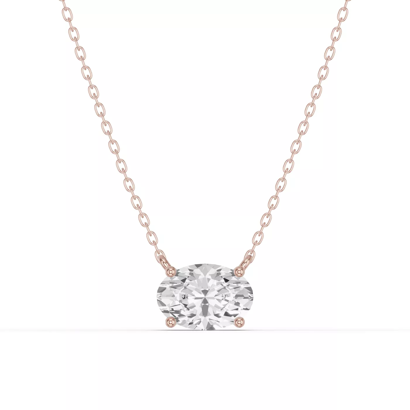 East-West Setting 14K Rose Gold Engagement Ring