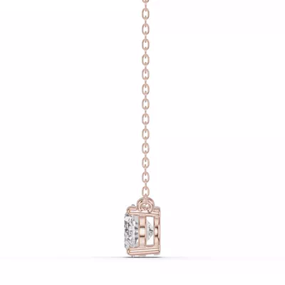 Oval Lab Diamond East-West Solitaire Necklace